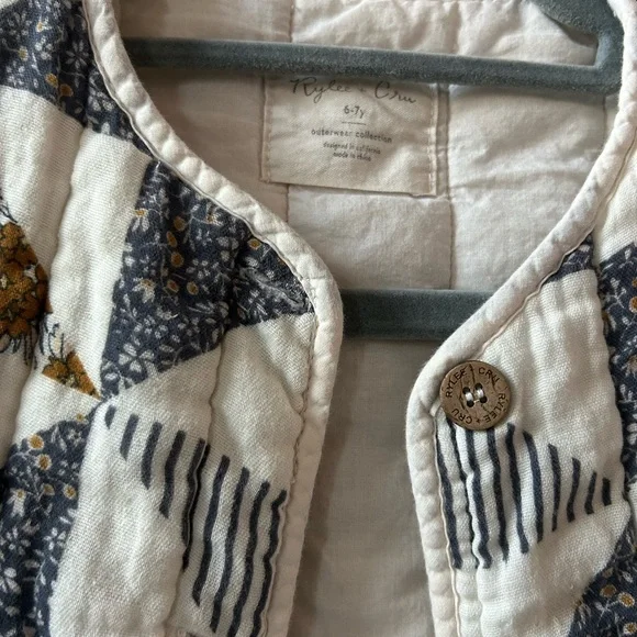 Rylee+ Cru patchwork jacket with buttons size 6/7 - Picture 2 of 6